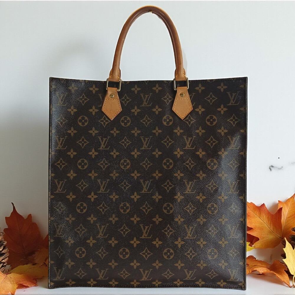 3PC LOUIS VUITTON Authentic Monogram Sac Plat Bag Dust Bag/ Key Fob INCLUDES COA - Picture 5 of 16